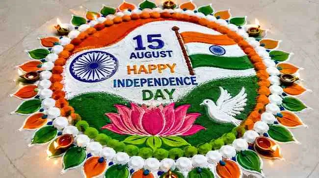 15 August Independence Day Rangoli