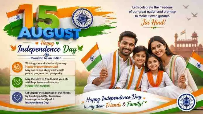 15 August Independence Day Wishes for Friends & Family