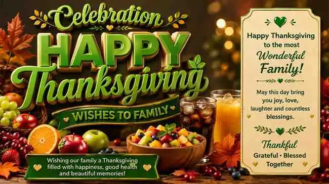 Celebration Happy Thanksgiving Wishes to Family