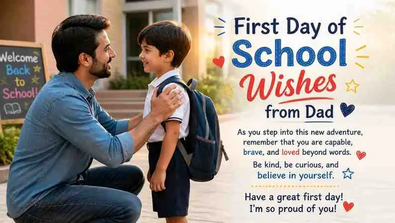 First Day of School Wishes from Dad