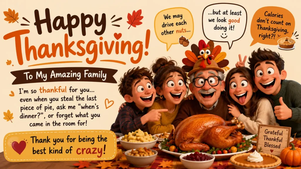 Funny Happy Thanksgiving Wishes to Family