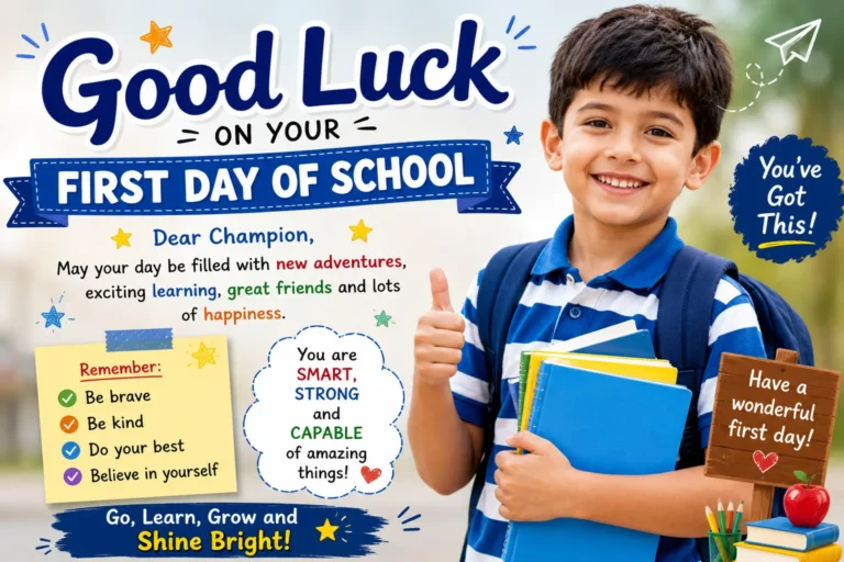 good luck first day of school wishes for boy