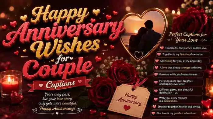 Happy Anniversary Wishes for Couple Captions