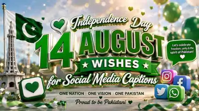 Independence Day Wishes 14 August for Social Media Captions