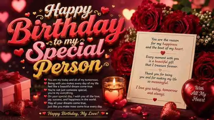 Romantic Heart Touching Birthday Wishes for Special Person
