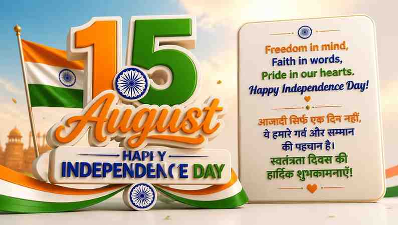Short & Sweet 15 August Independence Day Wishes
