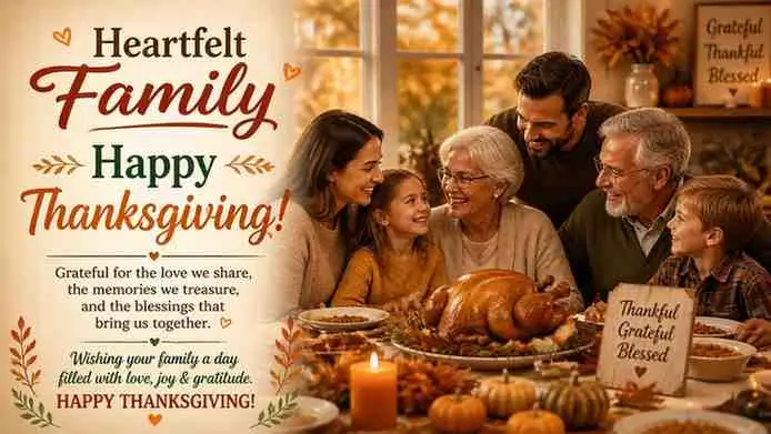 Heartfelt Family Happy Thanksgiving Wishes