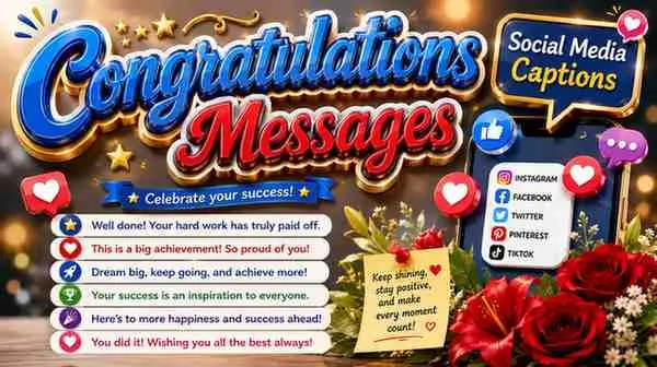 Congratulations Messages for Social Media Captions