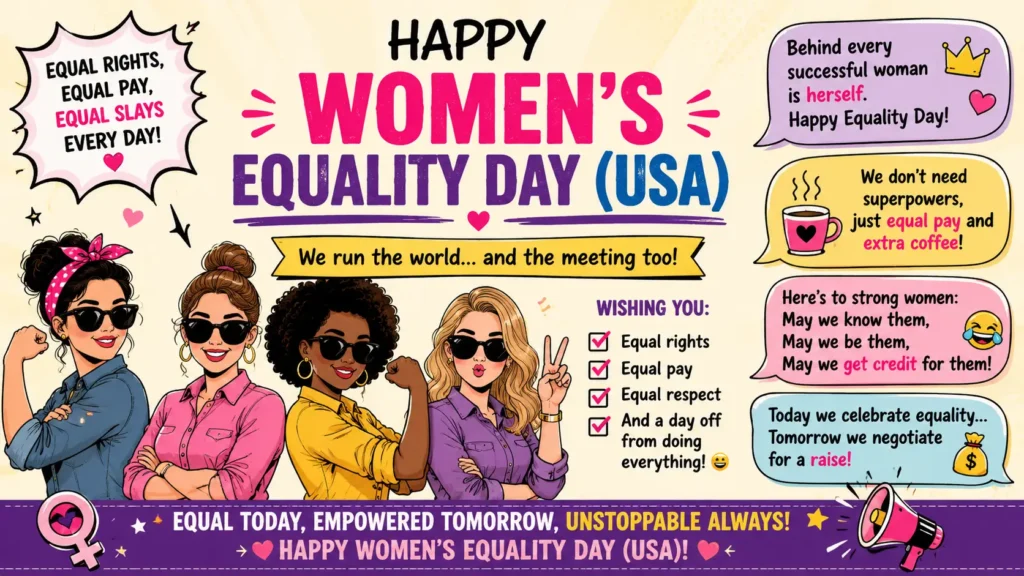 Funny Women's Equality Day (USA) Wishes