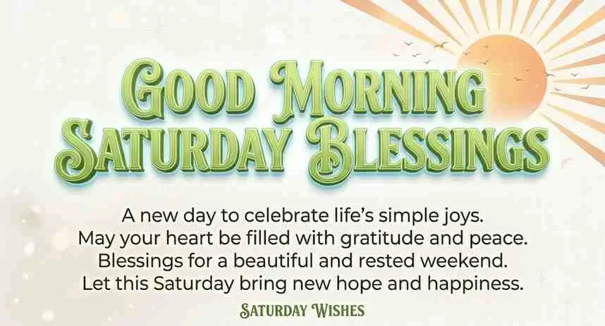 Good Morning Saturday Blessings