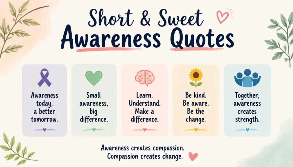 Short & Sweet Awareness Quotes
