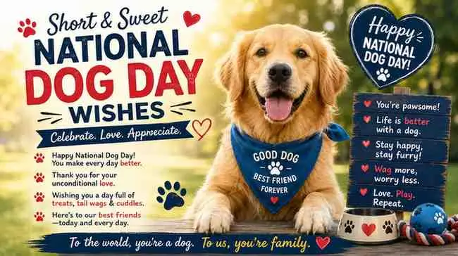 Short & Sweet National Dog Day Wishes