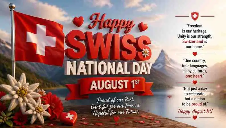Short & Sweet Swiss National Day August 1st Wishes