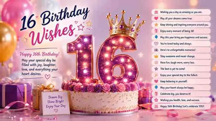 16 birthday wishes