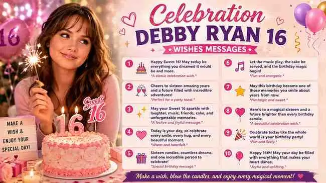Celebration Debby Ryan 16 Wishes Messages