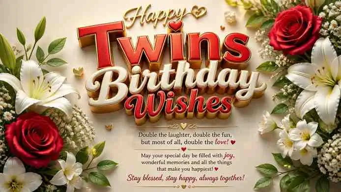 Celebration Twins Birthday Wishes