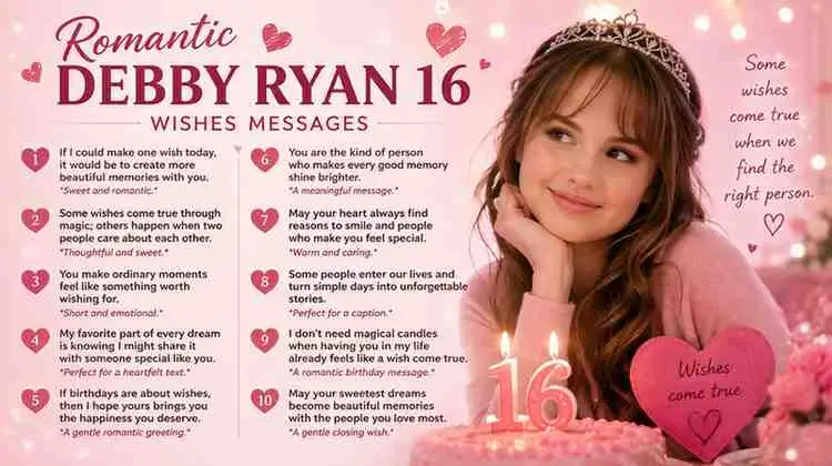 Romantic Debby Ryan 16 Wishes Messages