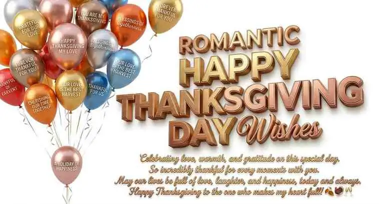 Romantic Happy Thanksgiving Day Wishes